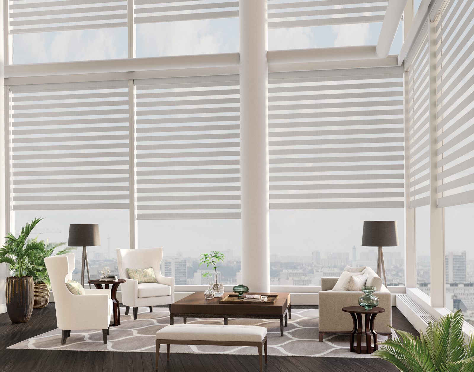 Allure shades in a modern living room